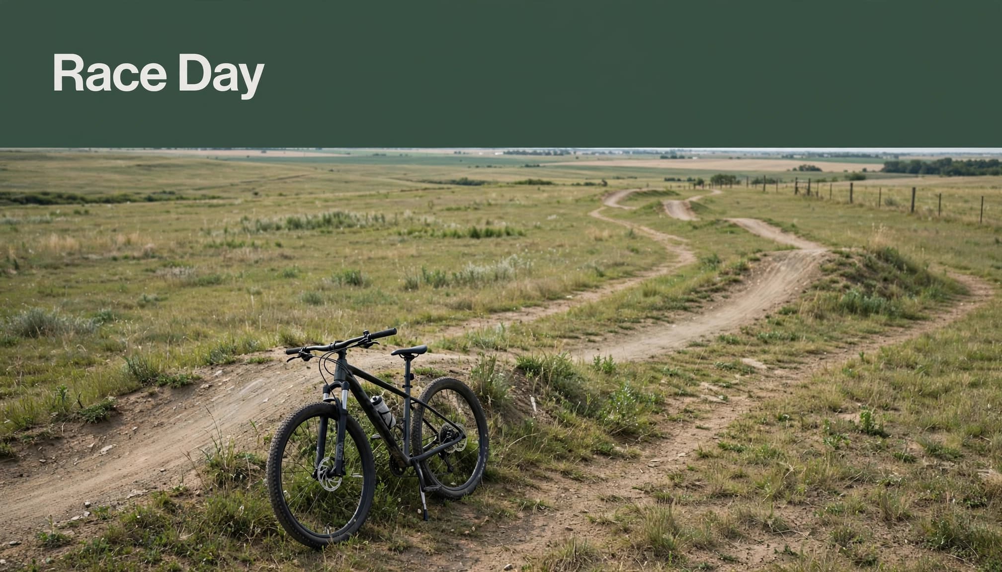 Editorial illustration of a mountain bike beside a countryside dirt trail.